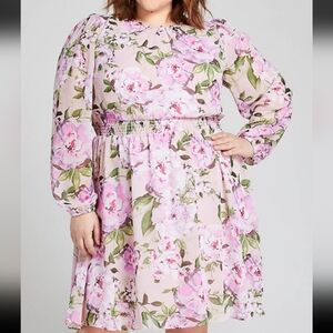 LB pink floral mini dress